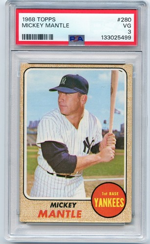 1968 Topps Mickey Mantle Yankees #280 PSA 3