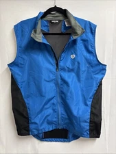 Pearl Izumi Cycling Vest Men Large Blue  Zephrr Cool Weather Wind Resistant Mesh