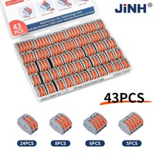 Lever Wire Connector Nuts 43 Pcs CMK-41 Assortment Quick Splice Terminal Blocks