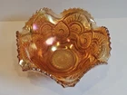 Antique Imperial Carnival Glass, Fashion 402, Marigold Iridescent Bowl 1910's