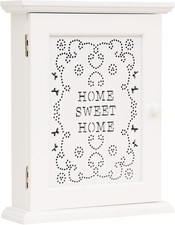 Schlüsselschrank Holz Weiß Home Sweet Home Schlüsselbrett 6 Haken Schlüsselkaste