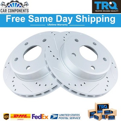 New Performance Brake Rotor Drilled & Slotted Coated Front Pair For Dakota
