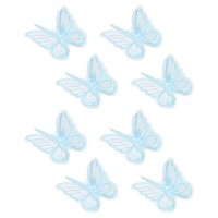 8Stk Schmetterlingsspitzen-Patches 60Mm Applikation AufnäHpatch Hellblau