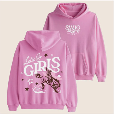 Swig Merch Let's Go Girls SWIG Cowgirl Bachelorette Party Tee Unisex Hoodie