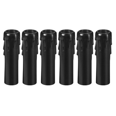 6Pack Steckdose Abdeckung Kandelaber Basis für E14 Kronleuchter 25x100mm Schwarz