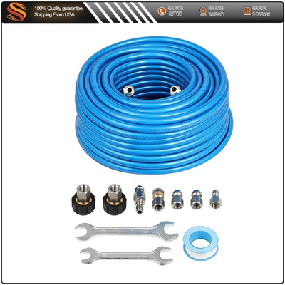 #ad 5800 PSI Pressure Washer Sewer Jet Kit 100ft 1 4quot; Upgraded PU Hose Blue New $54.89