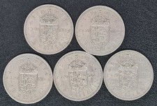 GB 1953/7 English Shilling 5x Coins Vintage British Currency Elizabeth II /S2923