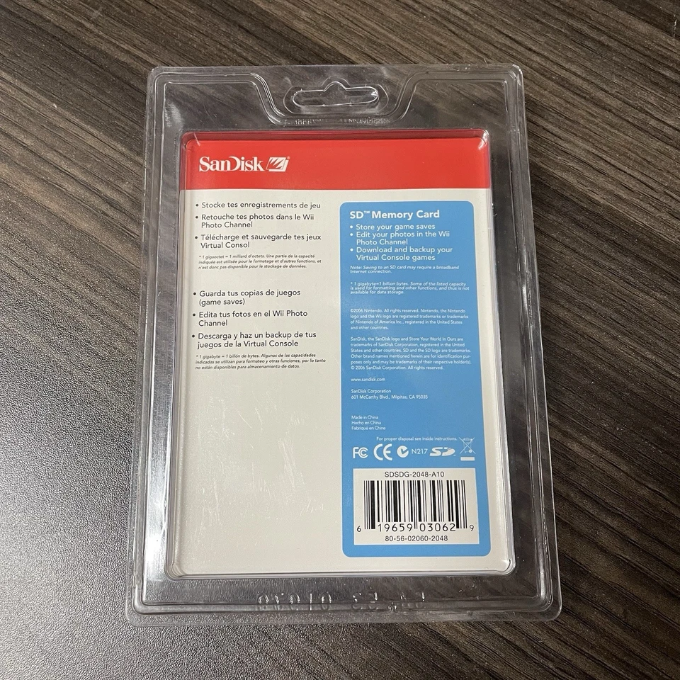 SanDisk Nintendo Wii SD 2GB Memory Card Brand New + Original Packaging - Image 2 of 2