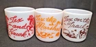 Set of 3 Vintage Hazel-Atlas Tex Ritter Cowboy Milk Glass Mugs/Cups, Hawk, Trail