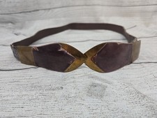 Vtg Brutalist Bonnie Boynton Brass Belt Faux Snakeskin