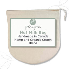 Bolsa de leche de nuez reutilizable orgánica Pinyon Products para colar anacardos de almendras