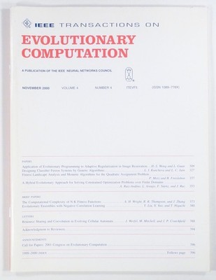 2000 Nov IEEE EVOLUTIONARY COMPUTATION genetic algorithms OPERATIONS RESEARCH