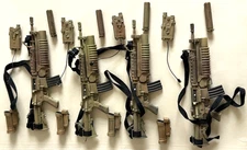 1/6 scale action figure set of four M4 rifles M203 Grenade Launchers ES DAM BBI