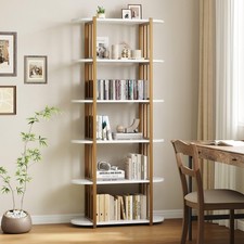 6 Tier Industrial Bookshelf, 71'' 31.5" 33.07" W x 11.81" D x 70.87" H, White