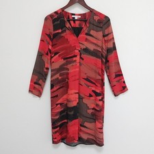 TRENERY Dress 8 Womens Shirt Dress Red And Black 1126