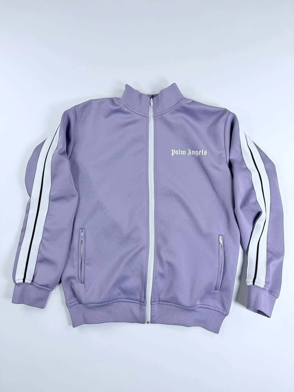 Palm Angels Classic Track Jacket Purple Lilac White Stripe Size L Made in Italy image 1