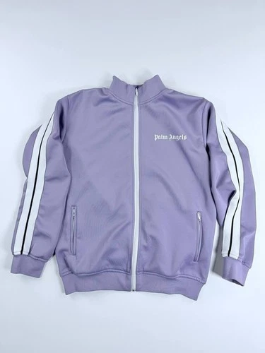 Palm Angels Classic Track Jacket Purple Lilac White Stripe Size L Made in Italy video thumbnail