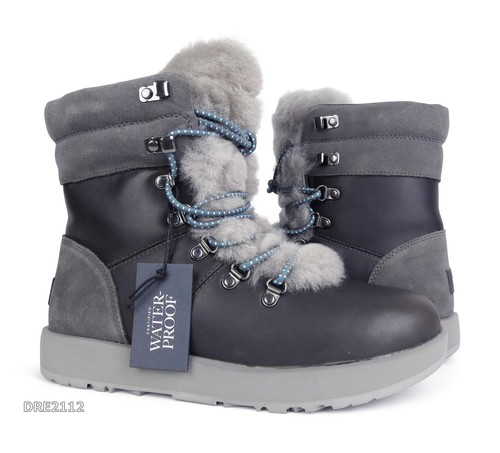 UGG Viki Waterproof Metal Leather Fur Boots Womens Size 9.5 -NIB-