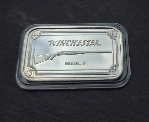 Vintage Winchester Model 21 Gun - Art Bar - 1 oz 999 Silver Bullion Bar +Capsule