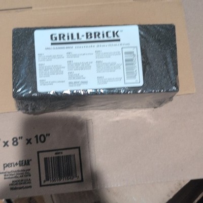 GRILL-BRICK Reusable Grill Cleaning Block Brick, Black Matte, 8 x 10