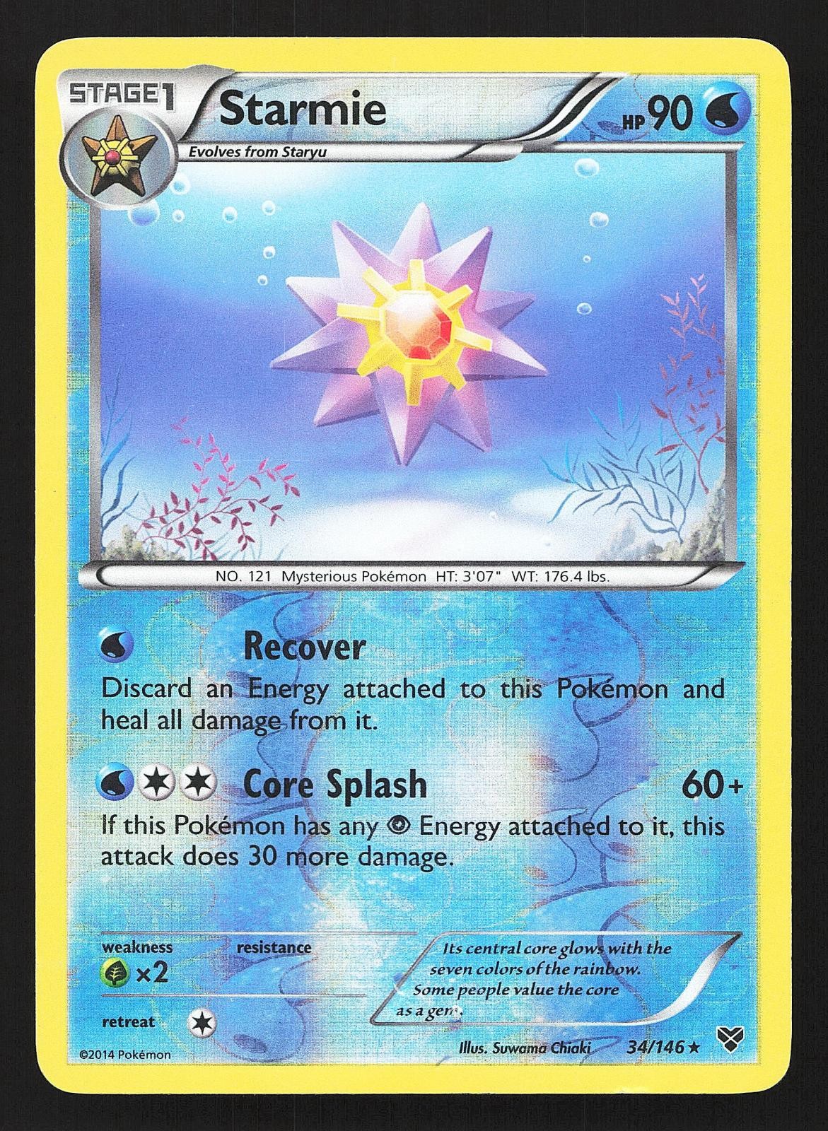 Starmie XY Base Set 34/146 Reverse Holo Pokemon DMG