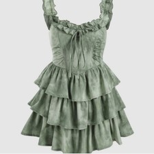 Vineyard Strolls Green Corset Mini Dress from Cider Size Medium