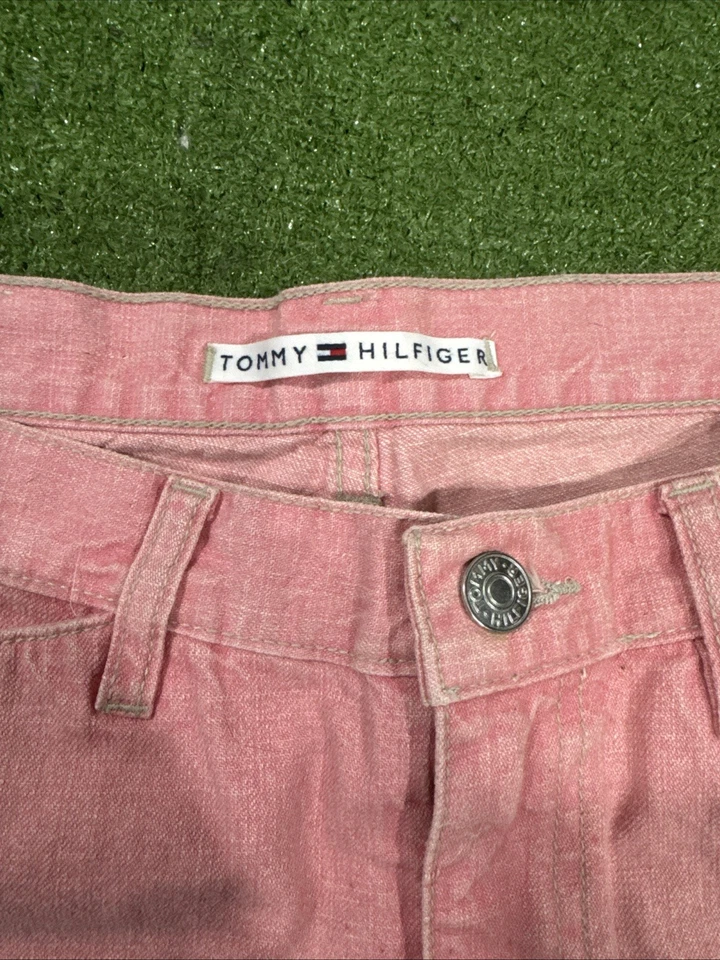 Pantalones cortos de jean Tommy Hilfiger rosa vintage para mujer talla 8 Foto 2 de 4