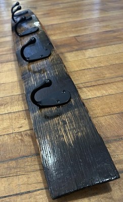 Bourbon Barrel Stave Wall Mounted 5 Coat Hooks