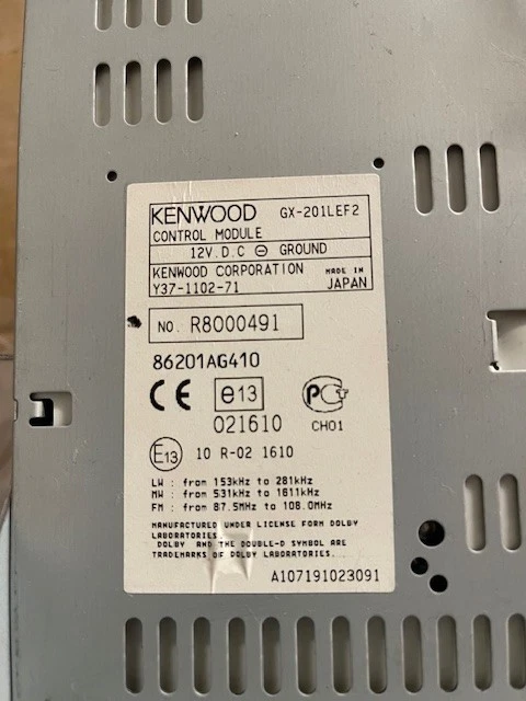 Subaru Legacy Outback  Autoradio Klimaautomatik (BL/BP) Kenwood GX-201LE Cas. CD - Bild 3 von 3