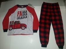 Christmas Bear Jellifish Kids Boys Holiday Plaid 2 Pc Pajama Set NEW Medium 8