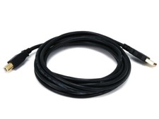 USB A to B Male on both ends Printer cable 28/24AWG CABLE 15FT - Monoprice 5440