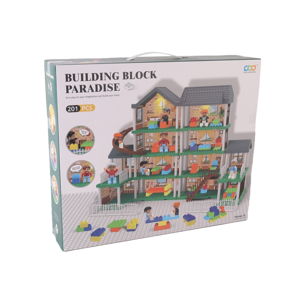 201-Piece DIY Mansion Dollhouse Playset — Building Blocks
