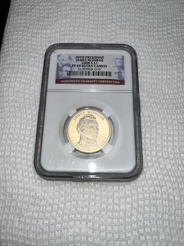 2008 S Presidential Dollar PF69 Ultra Cameo James Monroe NGC Certified