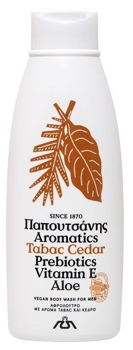 PAPOUTSANIS AROMATICS TABAC CEDAR VEGAN MEN BODY WASH SHOWER GEL