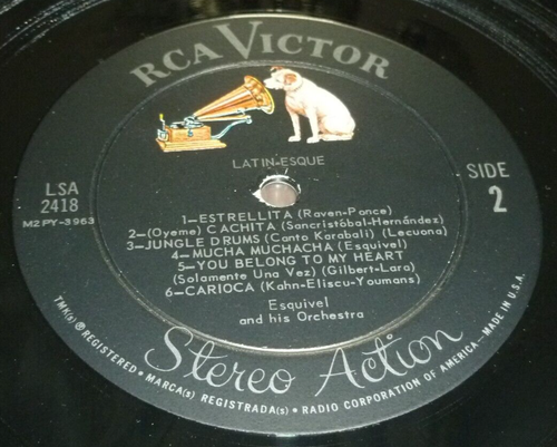 ESQUIVEL AND HIS ORCHESTRA 33 RPM LP LATIN-ESQUE DIE-CUT RCA VICTOR 1962 - Picture 6 of 6
