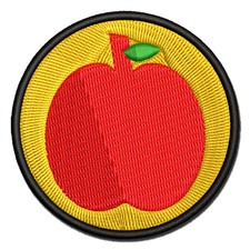 Apple Fruit Multi-Color Embroidered Iron-On Patch Applique