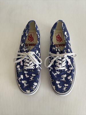 Vans Authentic X Peanuts Snoopy Low Skate Sneakers- Blue - Mens