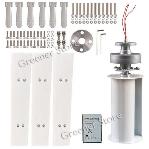 3KW 12V 24V 48V Vertical Axis Wind Turbine Generator 3 Blades Charge Controller - Picture 8 of 16