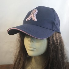 Breast Cancer Awareness Ribbon Blue Cotton Strapback Baseball Cap Hat CH24