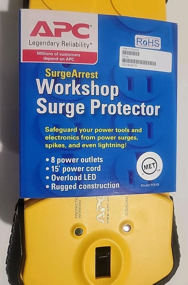 👀 SAME DAY📦》APC Heavy Duty Surge Arrest POWER TOOLS Surge Protector》15Ft》PDIY8 - Image 2 of 4