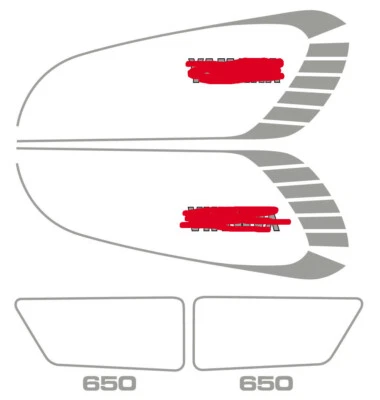 Set Decorazioni Decalcomanie Compatibile con XS 650 Decoro Argento o Oro Riproduzione