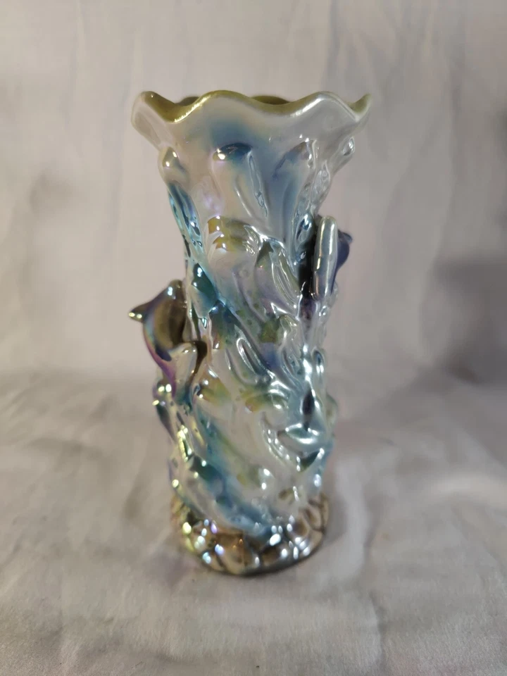 Lote De 3 Jarrones De Colección Lustre Bebé Delfín Océano Sirena Náutica Playa Tema Foto 4 de 4