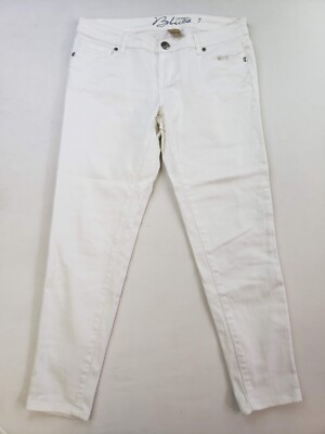 Celebrity Blues Jeans Junior 7 White Skinny Ankle Stretch Summer Vacation Beach