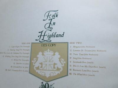 その他 LP Pentangle, Bert Jansch, John R Folk In Highland LWG1041 	TRANSATLANTIC /00260 Folk in Highland Japan Promo Vinyl LP LWG-1041 Pentangle Bert