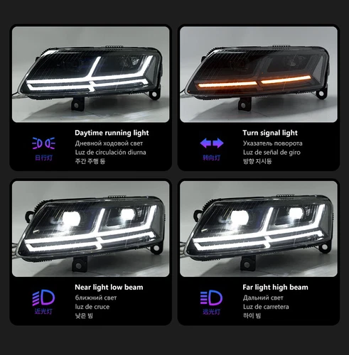 For 2004-2011 Audi A6 A6L C6 S6 LED DRL Headlights With Sequential Turn Signal - Picture 8 of 9