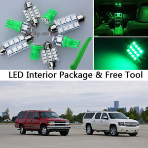 Details About 16pcs Green Led Interior Lights Package Kit Fit 1995 1999 Chevy Gmc Suburban J1