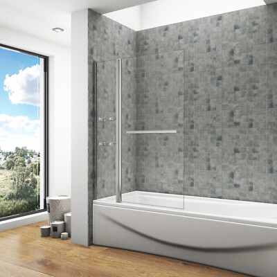 Badewannenaufsatz 2-teilig für Badewanne ESG NANO Glas Duschwand Duschabtrennung