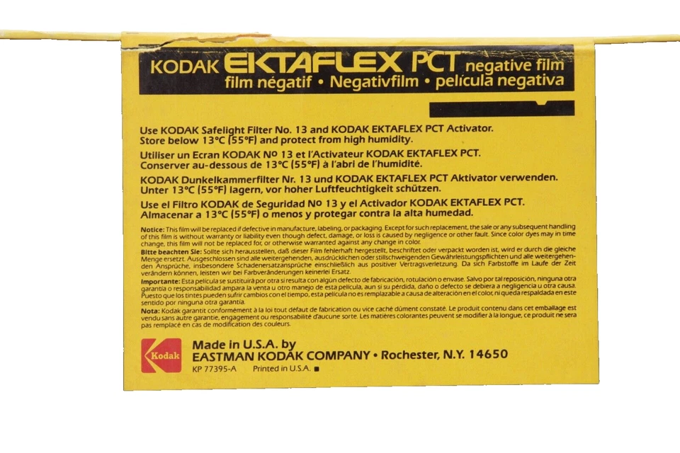 Kodak Ektaflex PCT, 100 8x10 in. Negative Film (CAT #167 4415, AS-IS) #45473 - Image 3 of 4