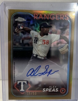 2024 Topps Chrome - Rookie Autographs Gold Refractor #RA-ASP Alex Speas /50 