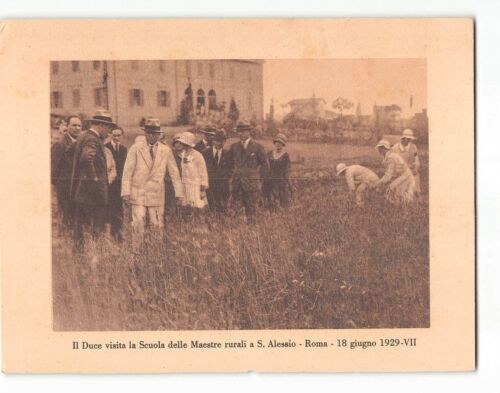 12722 02 DUCE VISIT RURAL MASTER SCHOOL IN S. ALESSIO ROME 1929 cm 13x17.5 - Picture 1 of 2